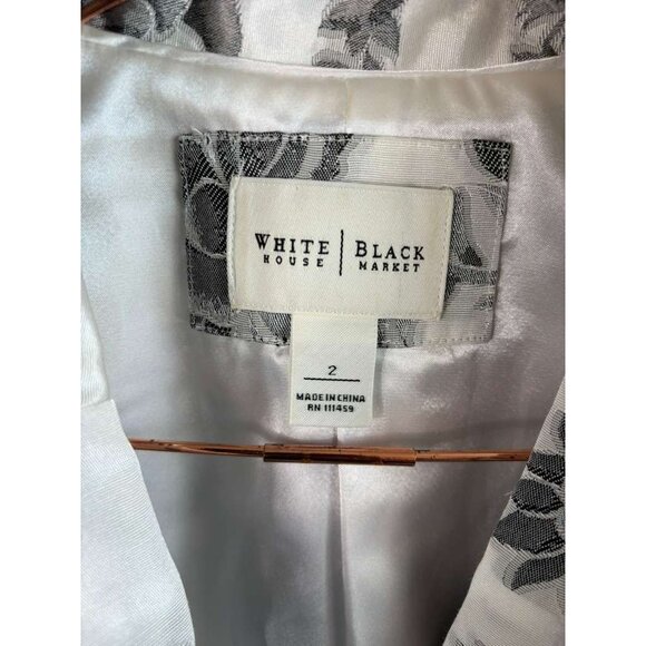 White House Black Market Women’s Floral Print 3/4 Sleeve Blazer Jacket Size 2 - Picture 11 of 11